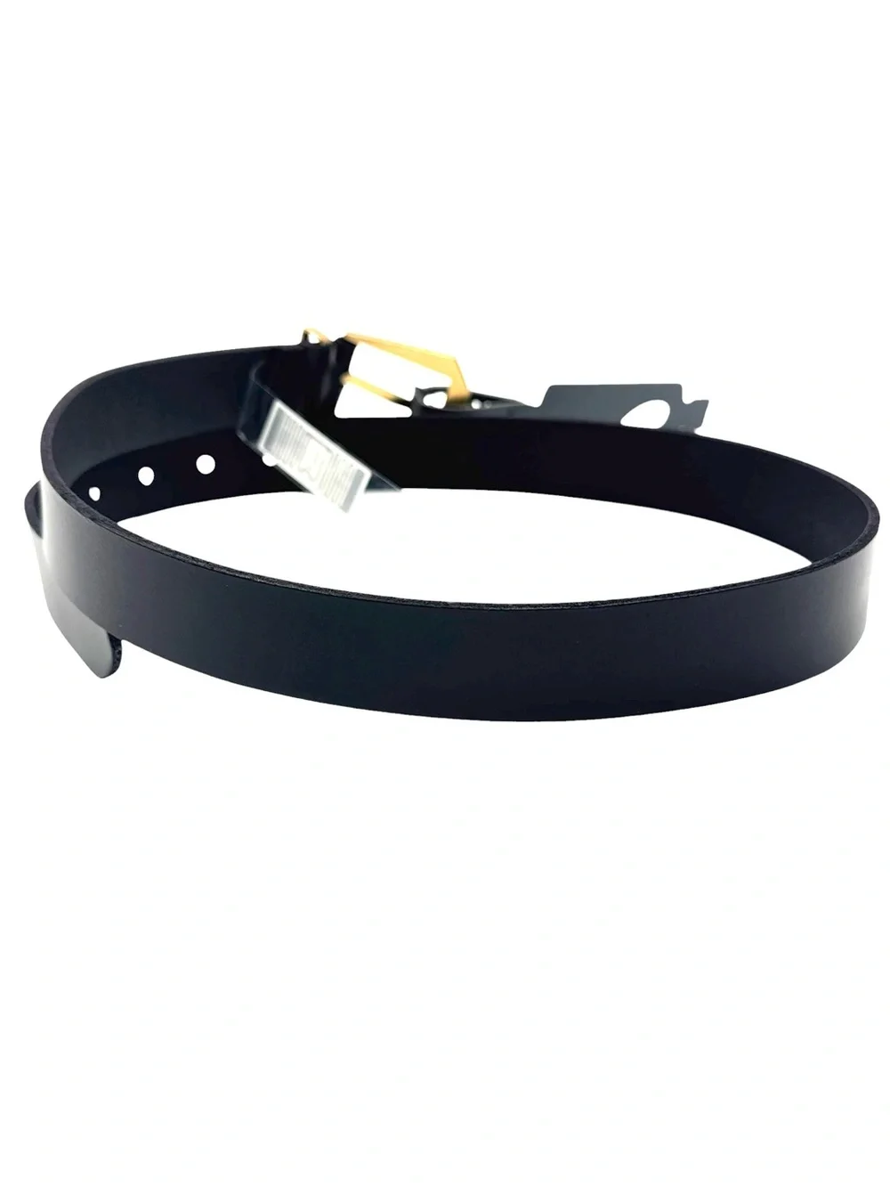 NWT AllSaints Women’s Black Leather 30mm Western Hexagonal Buckle Belt - Size S